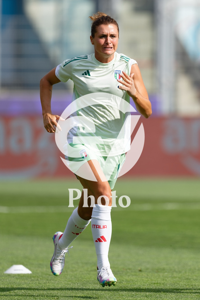 Belgium v Italy - UEFA Women's EURO 2025 Group B | SION, SWITZERLAND - JULY 3: Cristiana Girelli of Italy during warm-up before the UEFA Womens EURO 2025 Group B match between Belgium and Italy at Stade de Tourbillon on July 3, 2025 in Sion, Switzerland. (Photo by Giuseppe Velletri/Sports Press Photo/Getty Images)