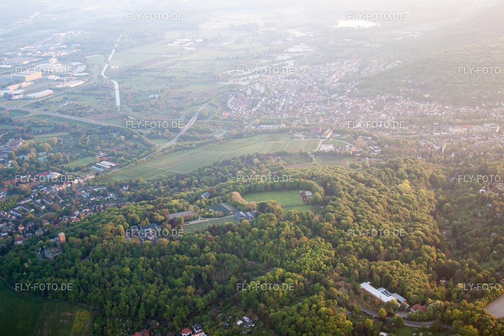 Durlach, Turmberg, Sportschule | Luftbild: Durlach, Turmberg, Sportschule im Ortsteil Durlach in Karlsruhe im Bundesland Baden-Württemberg in Deutschland. Foto: IMG_56907.jpg vom 08.05.2013 durch Werner Riehm/FLY-FOTO.de - Realisiert mit Pictrs.com