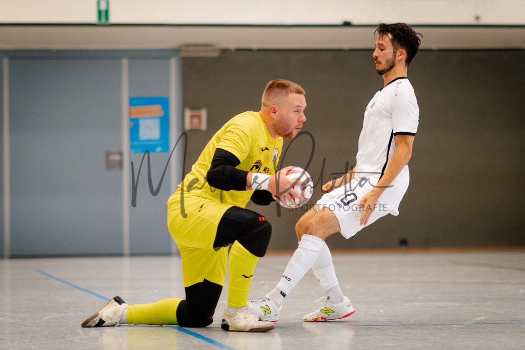 Futsal-Bundesliga, Saison 2025/2026, 2. Spieltag: SC Preußen Münster - FC Liria Futsal Berlin | Futsal-Bundesliga, Saison 2025/2026, 2. Spieltag, SC Preußen Münster empfängt FC Liria Berlin in der Universitäts-Sporthalle in Münster. Foto: sportfotografie.ms | Markus Paletta - Realisiert mit Pictrs.com