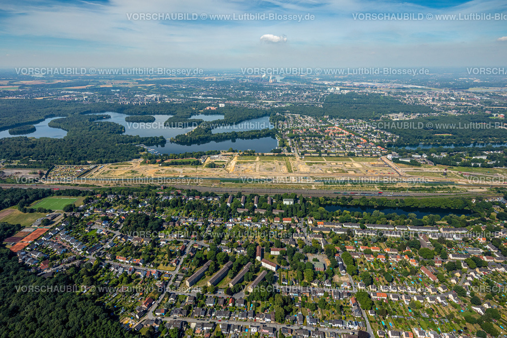 Duisburg220701720 | Luftbild, geplantes Duisburger Wohnquartier am ehemaligen Rangierbahnhof Wedau, 6-Seen-PlatteWedau, Duisburg, Ruhrgebiet, Nordrhein-Westfalen, Deutschland