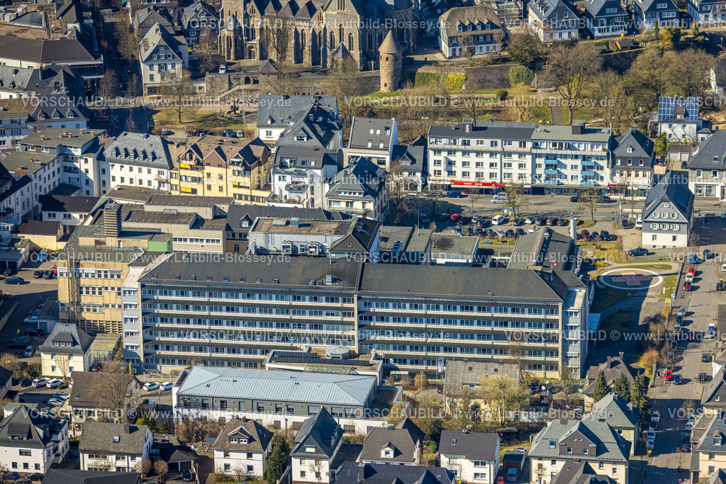 Olpe250307966Mitte | Luftbild, GFO Kliniken Südwestfalen - St. Martinus-Hospital, Olpe-Stadt, Olpe, Sauerland, Nordrhein-Westfalen, Deutschland