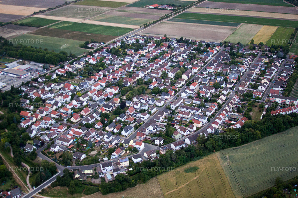 Luftbild: Ortsansicht der Straßen und Häuser der Wohngebiete im Ortsteil Bobenheim in Bobenheim-Roxheim im Bundesland Rheinland-Pfalz in Deutschland. Foto: IMG_69149.jpg vom 24.06.2014 durch Werner Riehm/FLY-FOTO.de