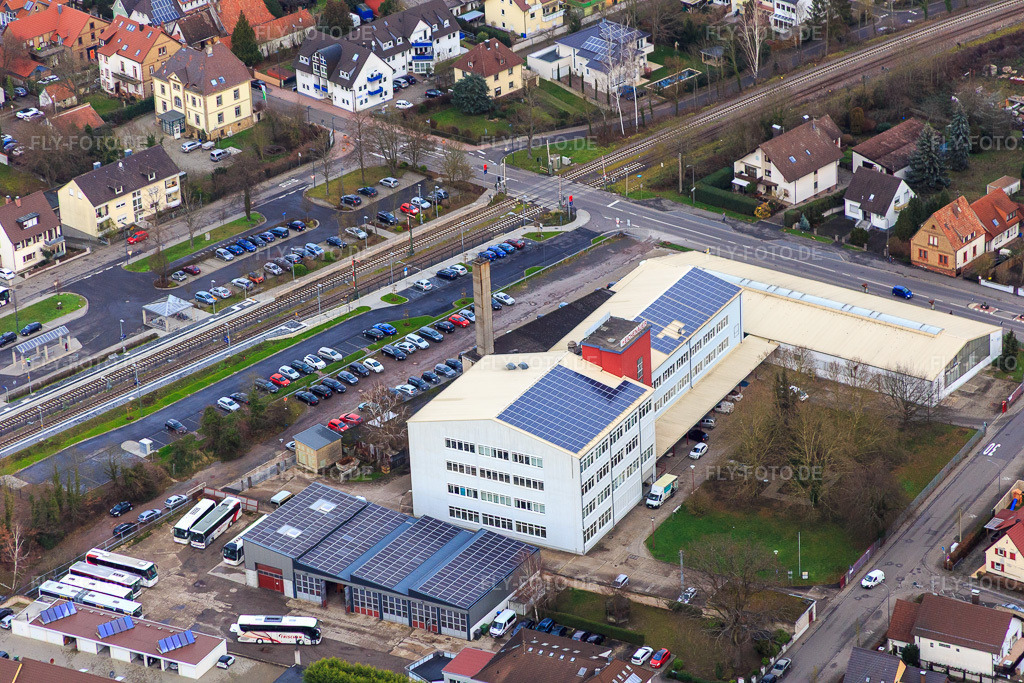Luftbild: Ärztliche Praxisgemeinschaft Südpfalz im ehemaligen EICHENAUER in Kandel im Bundesland Rheinland-Pfalz in Deutschland. Foto: IMG_085923.jpg vom 08.01.2016 durch Werner Riehm/FLY-FOTO.de