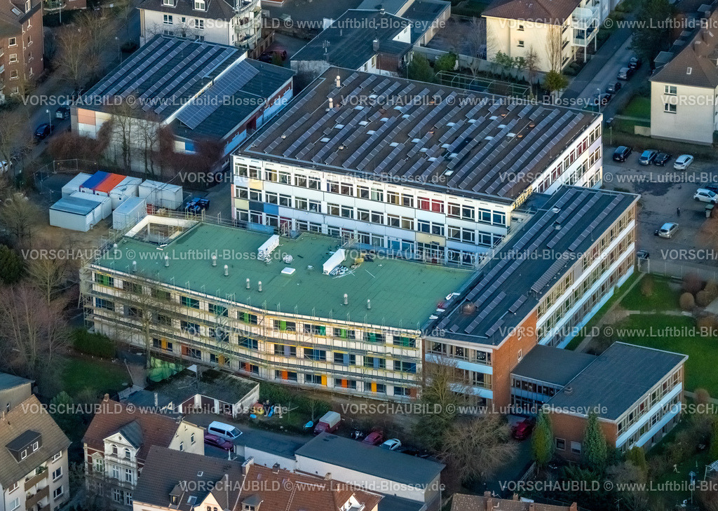 Witten230102297 | Luftbild, AMG Albert-Martmöller-Gymnasium, Baustelle mit Neubau und Renovierung, Witten, Ruhrgebiet, Nordrhein-Westfalen, Deutschland