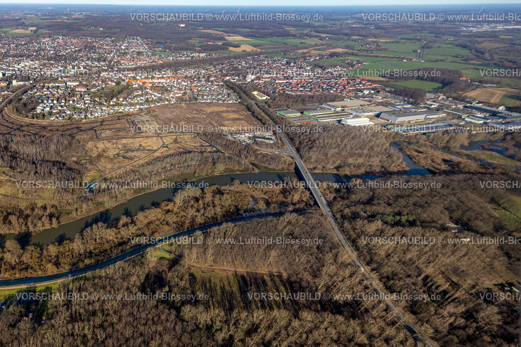 Luenen230203958 | Luftbild, Victoria-Halde, Naturschutzgebiet Lippeaue, Fluss Lippe, Lünen, Ruhrgebiet, Nordrhein-Westfalen, Deutschland