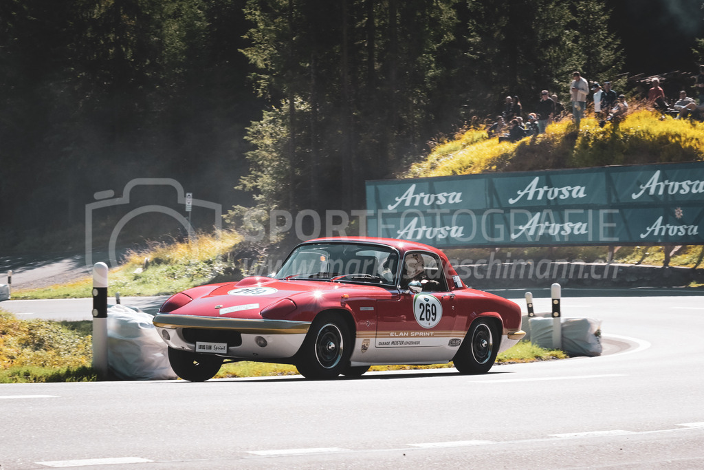 21. Arosa ClassicCar 2025 - 6. =September= 2025 | Hans Orsatti aus Lenzerheide (SUI) in einem Lotus Elan S4 Sprint aus dem Jahre 1972 mit Startnummer 269 am Arosa ClassicCar 2025 in der Kategorie Classic Trophy..@arosaclassiccar, @arosa.official, #arosaclassiccar, #arosa, #76curves, #classiccarBild: Sportfotografie Markus Aeschimann | www.markus-aeschimann.ch - Realisiert mit Pictrs.com