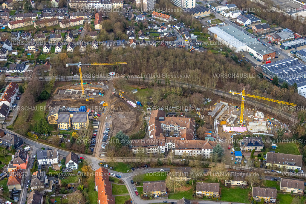 Hattingen251200363 | Luftbild, Neubau St. Josefs-Quartier, Baustelle mit Baukran am Altenheim St. Josef Seniorenheim, Hattingen, Ruhrgebiet, Nordrhein-Westfalen, Deutschland