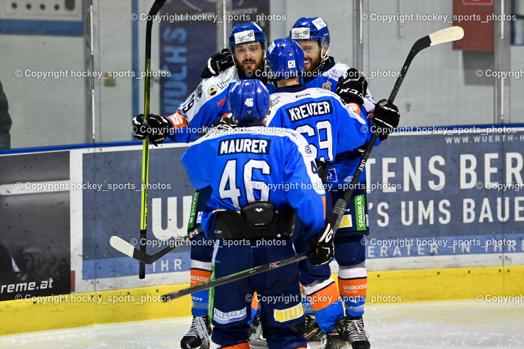 ESC SPARKASSE STEINDORF vs. EHC Althofen | Jubel ESC Steindorf, #46 Maurer Julian ESC Steindorf, #69 Kreuzer Philipp ESC Steindorf, #19 Friedrich Lukas ESC Steindorf, ESC SPARKASSE STEINDORF vs. EHC Althofen, ESC SPARKASSE STEINDORF vs. EHC Althofen am 06.03.2026 in Steindorf (Ossiachersee Halle), Austria, (Photo by Bernd Stefan)
