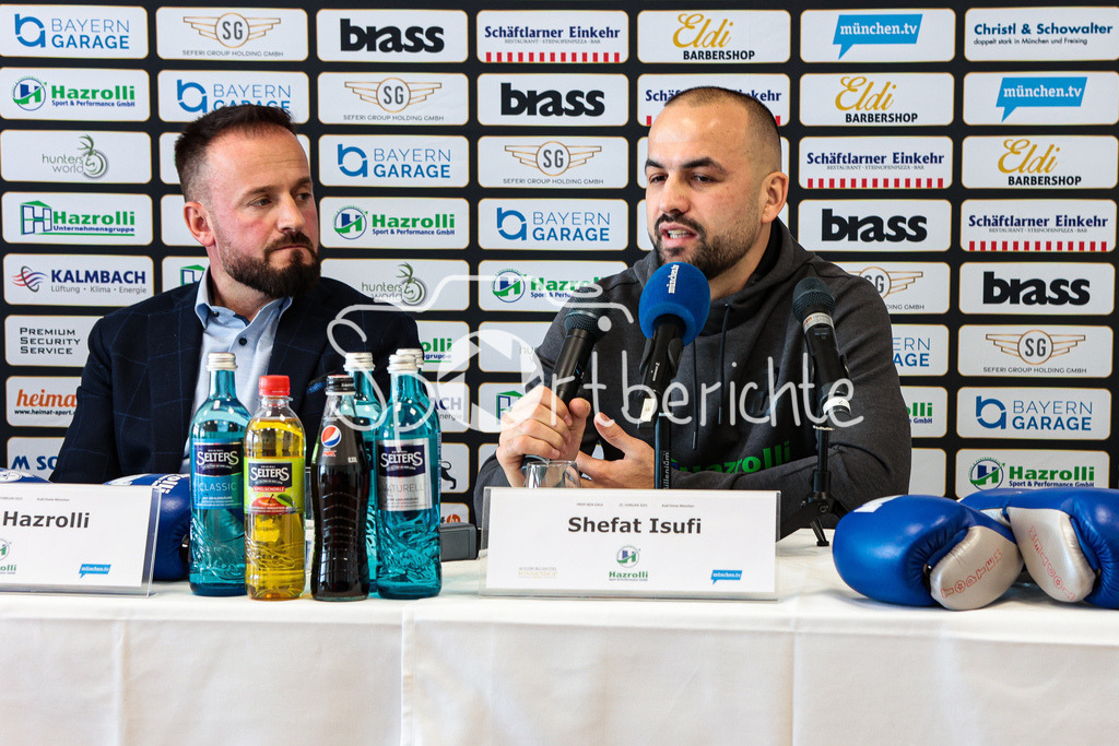 Profi - Box - Gala / Pressekonferenz  | Shefat ISUFI (rechts) auf der Pressekonferenz im Sonnenhof Hotel in Gersthofen