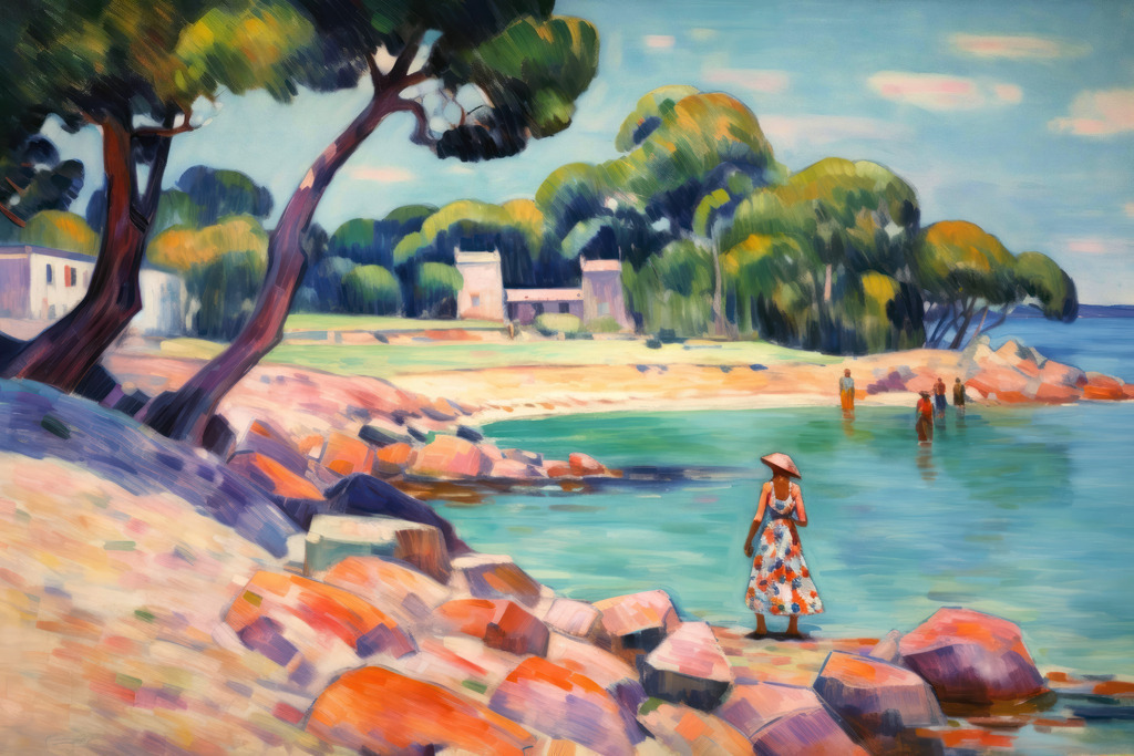 2401021 - Mediterraner Sommer | Mediterranes sommerliches Bild im Stil eines klassischen Gemäldes.