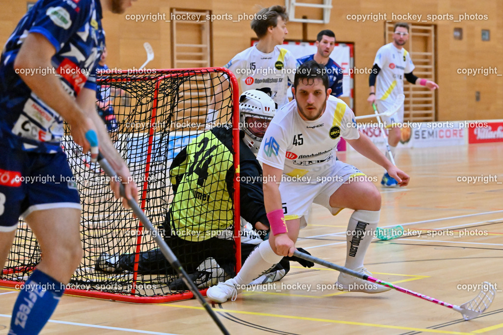 VSV Unihockey vs. IC Graz 17.12.2022 | #45 David Drescher, #34 Lukas Kerschbaumer