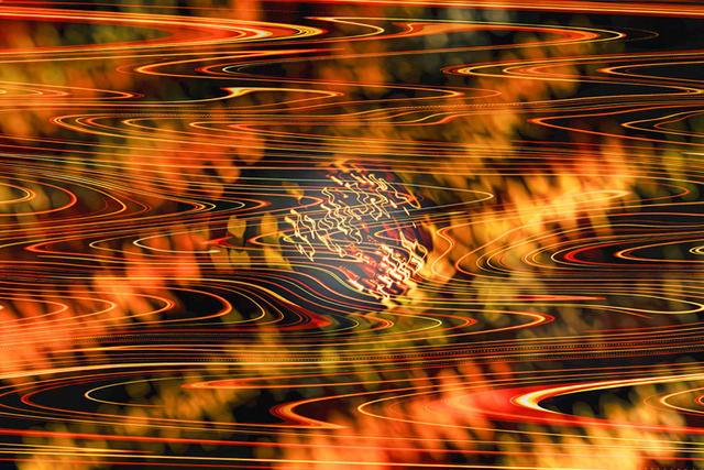 Lightscape - 3D Effects | A captivating pulse of electric energy for your walls. Set against a dark background, the multitude of winding yellow, orange and red lines surging across the image move with a life of their own, wrapping around and weaving through a mysterious dark sphere at the center. This creates a 3D effect, introducing intense visual focus to any modern, futuristic environment. Best for modern living rooms, conference rooms and trendy dynamic offices. This is a preview image. The original has a resolution of 10630 x 7087 px. - Realisiert mit Pictrs.com