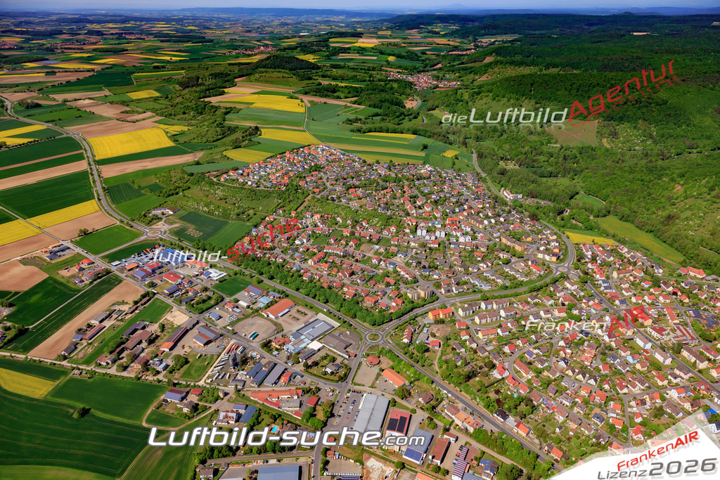 aktuelles Luftbild von  Zeil-am-main - Luftaufnahme wurde 2018 von https://frankenair.de mittels Flugzeug (keine Drohne) erstellt.