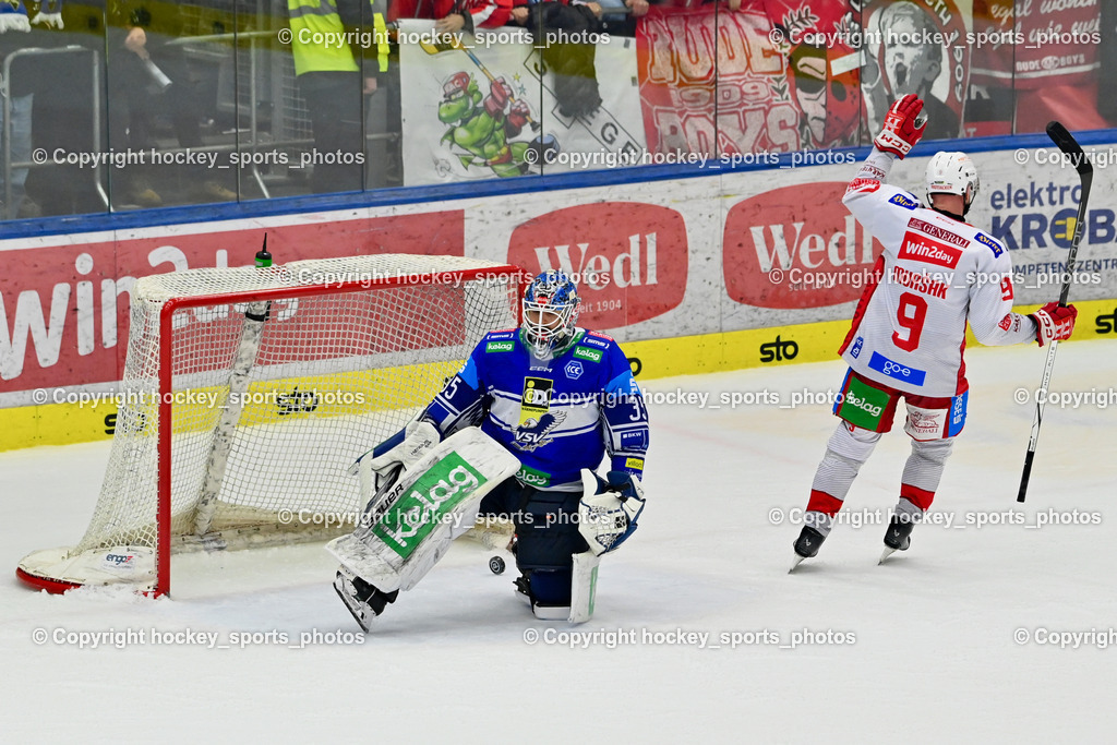 EC IDM WÄRMEPUMPEN VSV vs. EC KAC | #35 Cannata Joe EC VSV, #9 Mursak Jan EC KAC, Penalty, Tor EC KAC, EC IDM WÄRMEPUMPEN VSV vs. EC KAC, EC IDM WÄRMEPUMPEN VSV vs. EC KAC am 02.02.2025 in Villach (Stadthalle Villach), Austria, (Photo by Bernd Stefan)