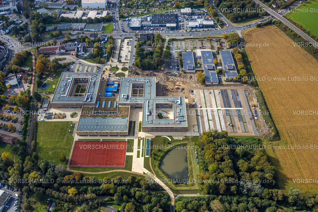 Moers241012800 | Luftbild, Campus Moers Baustelle, Berufskolleg für Technik, Moers, Moers, Ruhrgebiet, Nordrhein-Westfalen, Deutschland