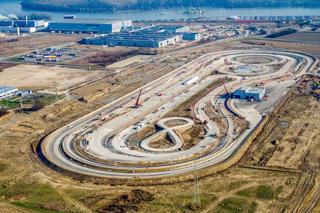 Luftbild: Daimler-Chrysler LKW Teststrecke in Wörth am Rhein im Bundesland Rheinland-Pfalz in Deutschland. Foto: IMG_5455.jpg vom 21.02.2007 durch Werner Riehm/FLY-FOTO.de