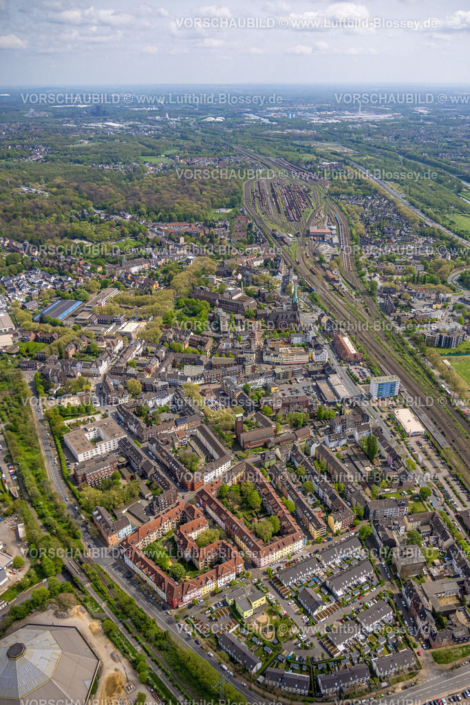 Oberhausen240401678 | Luftbild, Wohngebiet Ortsansicht Osterfeld mit Güterbahnhof und Rangierbahnhof Oberhausen-West, Osterfeld, Oberhausen, Ruhrgebiet, Nordrhein-Westfalen, Deutschland