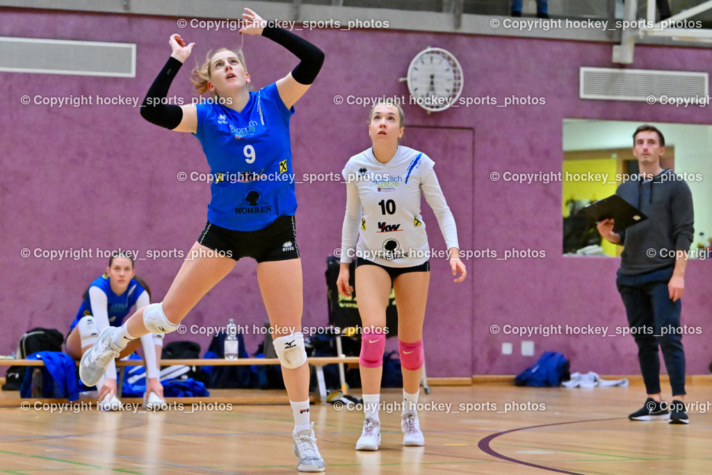 ASKÖ Volley Eagles vs. VC Raiffeisen Dornbirn 26.11.2022 | #9 MEIER Michelle, #10 FINK Laura
