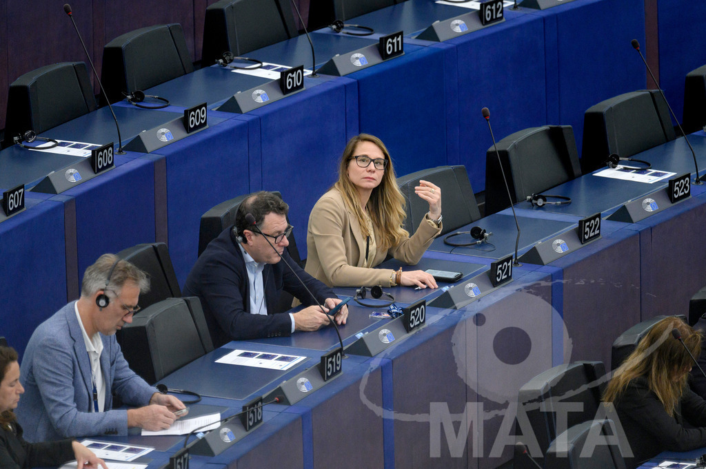 _DWI0262 | Margarita DE LA PISA CARRIÓN (517, ECR); Rob ROOKEN (518, ECR); Jean-Lin LACAPELLE (520, ID), Virginie JORON (521).Das Europäische Parlament in Straßburg, 22.04.2024
 - Realisiert mit Pictrs.com