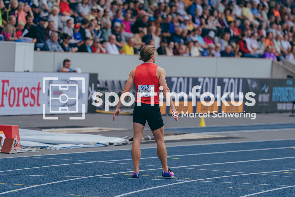 Deutsche Meisterschaften der Frauen und Männer 2026 | Eddie Reddemann, TSV Bayer 04 Leverkusen, 4x100-Meter-Staffel, Deutsche Meisterschaften der Frauen und Männer 2026, Lohrheidestadion Bochum-Wattenscheid, 26.07.2026. Foto: Marcel Schwering / sportimfokus - Realisiert mit Pictrs.com