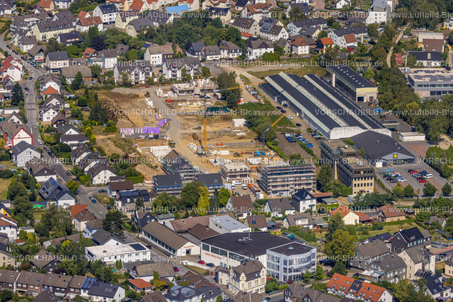 Sprockhoevel220808087 | Luftbild, Baustelle Sprockhöveler Beisenbruch für Neubauwohnungen zwischen Brinkerstraße und Hölterstraße, Niedersprockhövel, Sprockhövel, Ruhrgebiet, Nordrhein-Westfalen, Deutschland