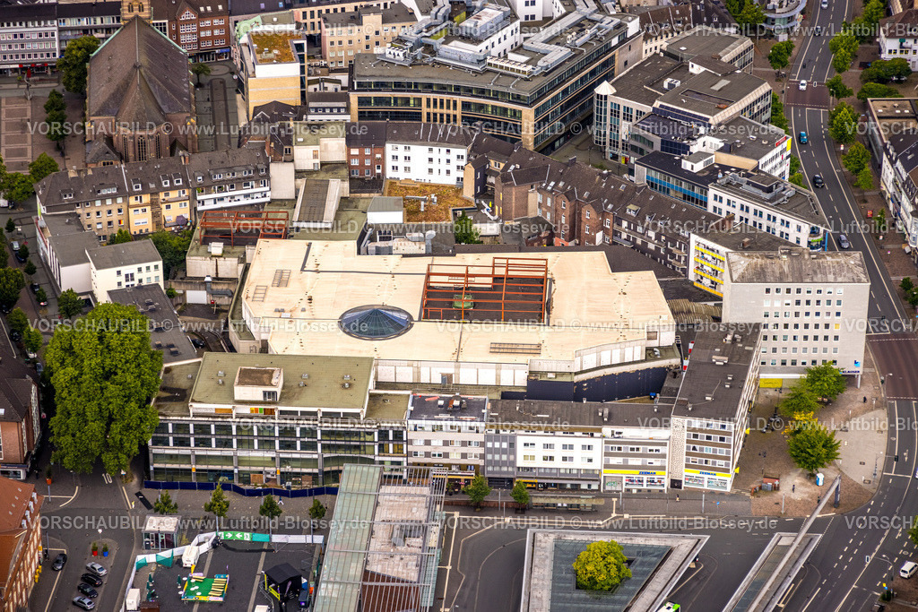 Bottrop240701170 | Luftbild, Hansa-Center in der City, hinten das Karstadt Gebäude, Altstadt, Bottrop, Ruhrgebiet, Nordrhein-Westfalen, Deutschland