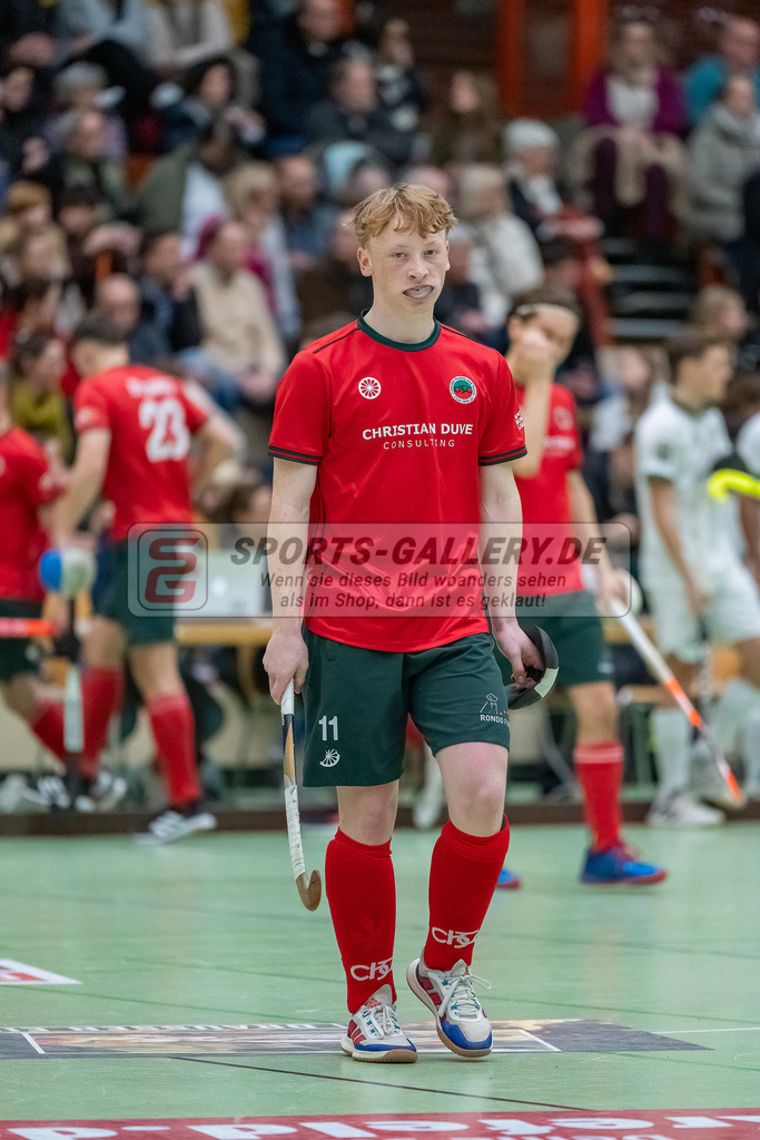 HK_20240114_108221 | 1. Bundesliga Herren Crefelder HTC - Uhlenhorst Mülheim am 14.1.2024 Halle Glockenspitz, Krefeld , Lenjo Tappert ( Crefelder HTC #11 )