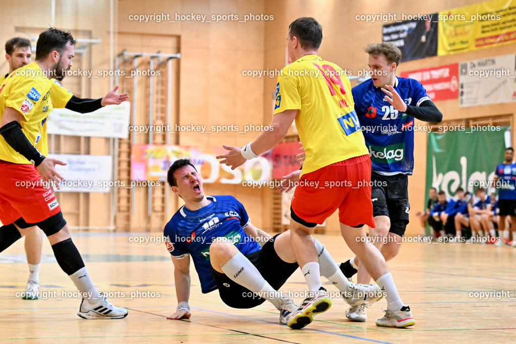 SC Ferlach vs. UHK Krems | #15 HASECIC Kenan UHK KREMS, #10 Perkusic Toni SC Ferlach, #19 Knez Domen UHK KREMS, #25 PLONER Florian SC Ferlach, SC Ferlach vs. UHK Krems, SC Ferlach vs. UHK Krems am 02.05.2026 in Ferlach (Ballspielhalle Ferlach), Austria, (Photo by Bernd Stefan)