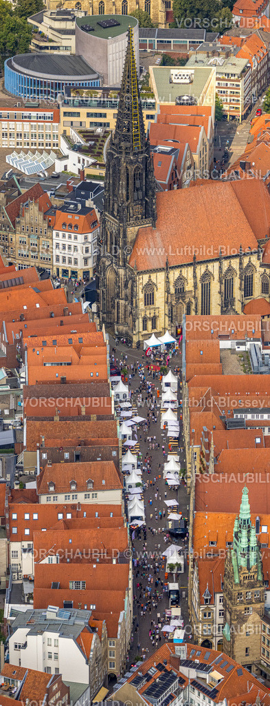 Muenster230880224-2 | Luftbild, Altstadt Stadtfest "Münster mittendrin" am Prinzipalmarkt, kath. Kirche St. Lamberti, Josef, Münster, Münsterland, Nordrhein-Westfalen, Deutschland