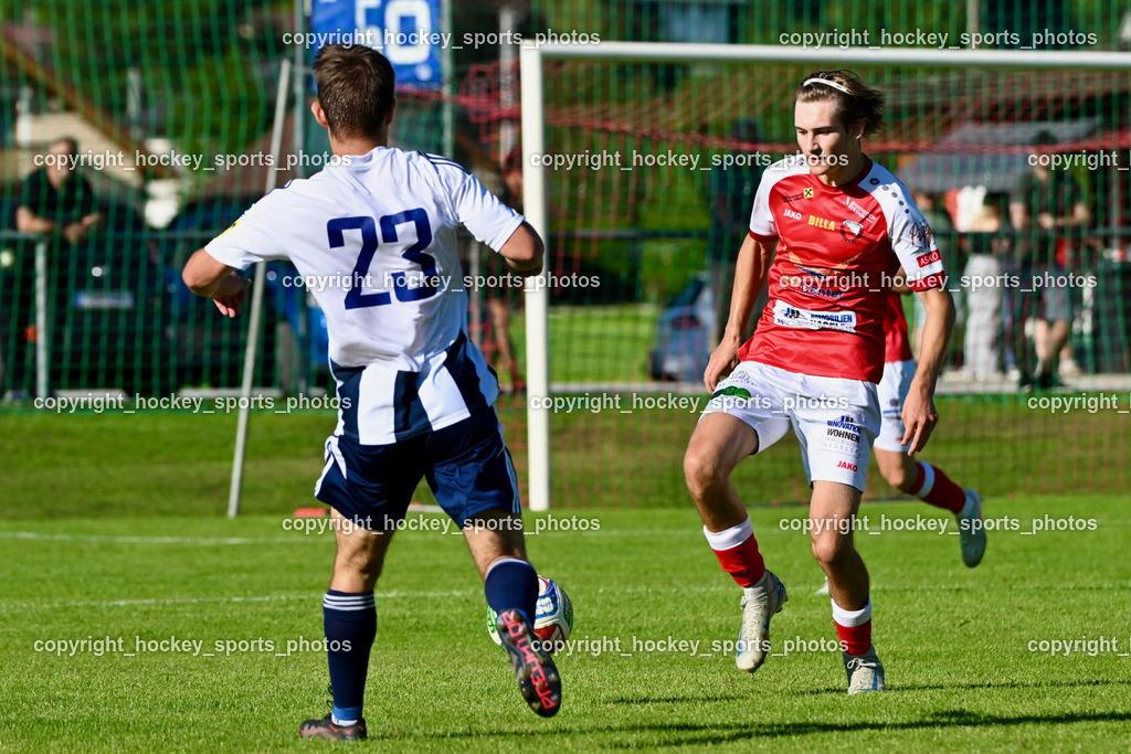 ATUS Nötsch vs. FC Dölsach | #23 Marcel Linder FC Dölsach, #5 Andreas Kröll ATUS Nötsch, ATUS Nötsch vs. FC Dölsach, ATUS Nötsch vs. FC Dölsach am 23.08.2026 in Nötsch (Sportplatz Nötsch), Austria, (Photo by Bernd Stefan)