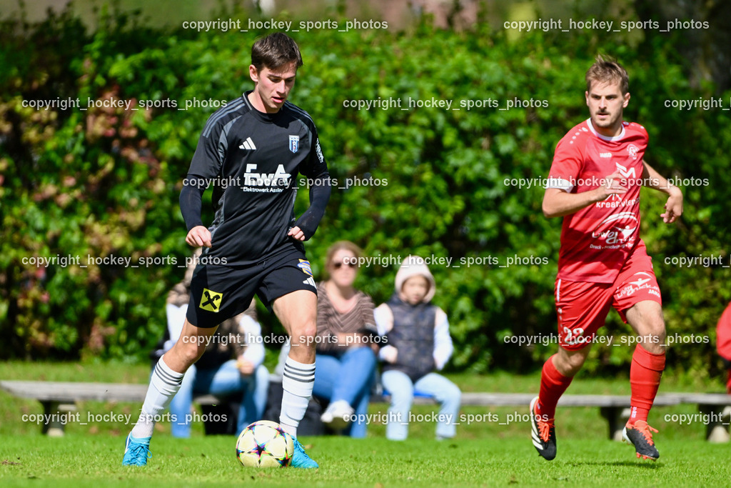 SV Rothentuhurn vs. URC Thal Assling | #10 Julian Moser URC Thal Assling, #22 Lucas Ott SV Rothenthurn, SV Rothentuhurn vs. URC Thal Assling, SV Rothentuhurn vs. URC Thal Assling am 15.09.2024 in Rothenthurn (Sportplatz Rothenthurn), Austria, (Photo by Bernd Stefan)