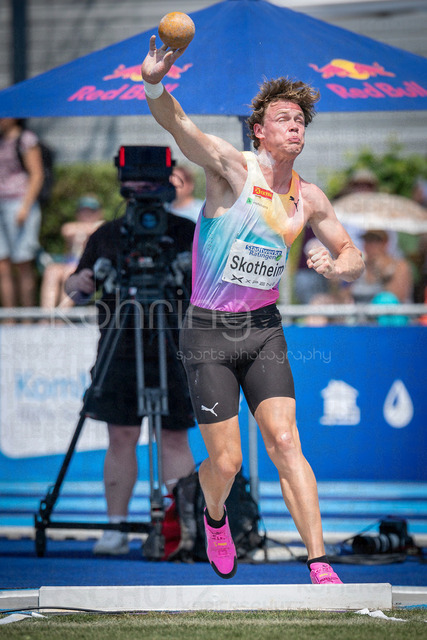 Multisport Event; Ratingen, 27.06.2026 | RATINGEN, GERMANY - JUNE 27, 2026 : Sander Skotheim (NOR / Norway) competing in the decathlon’s shot put during the Multisport Event at Stadion Ratingen on June 27, 2026 in Ratingen, Germany.