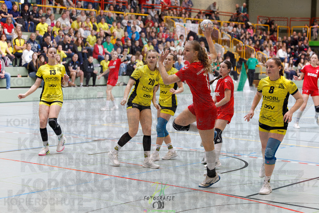Hessenmeisterschaft wJC - Finale; HSG Kleenheim - HSG Weiterstadt/ Braunsh.Worf. | Hessenmeisterschaft wJC - Finale; HSG Kleenheim - HSG Weiterstadt/ Braunsh.Worf. am 22.03.2025 in Biedenkopf (Sporthalle Lahntalschule)Photo © 2025 - Jörg Heinrich - Realisiert mit Pictrs.com