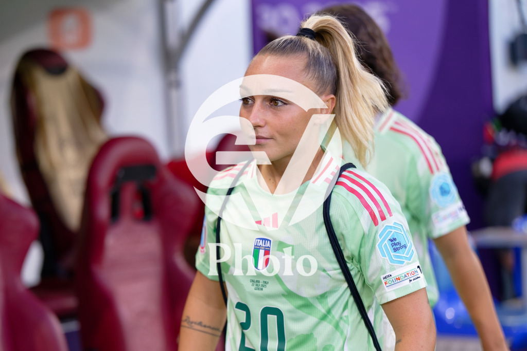England v Italy - UEFA Women's EURO 2025 Semi-Final | GENEVA, SWITZERLAND - JULY 22: Giada Greggi of Italy   during the UEFA Women's EURO 2025 Semi-Final match between England and Italy at Stade de Geneve on July 22, 2025 in Geneva, Switzerland. (Photo by Giuseppe Velletri/Sports Press Photo/Getty Images)