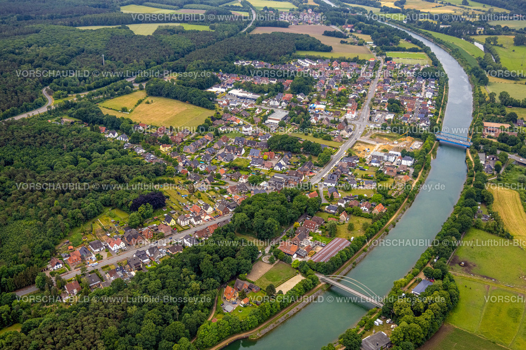 Haltern220604291 | Luftbild, Ortsansicht Bossendorf, mit Baustelle Katharinenhöfe am Wesel-Datteln-Kanal, Haltern am See, Ruhrgebiet, Nordrhein-Westfalen, Deutschland