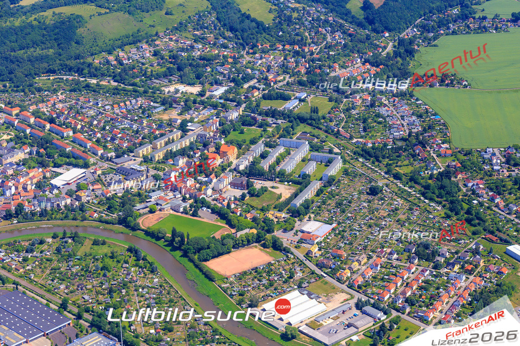 Die Luftaufnahme der Stadt Gera wurde vom UL-Flugzeug heraus erstellt ( keine Drohne )- hohe Auflösung für beste Qualität