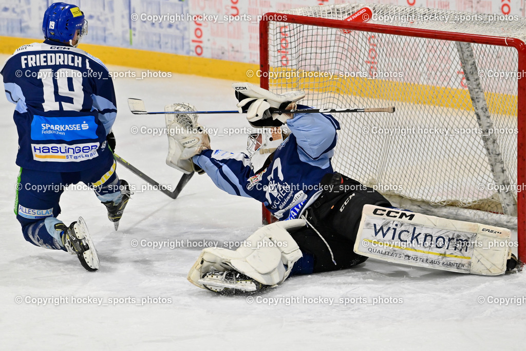 ESV Ferlach vs. ESC SOCCERZONE STEINDORF | #19 Friedrich Lukas ESC Steindorf, #35 Mayronig Marco ESC Steindorf, ESV Ferlach vs. ESC SOCCERZONE STEINDORF, ESV Ferlach vs. ESC SOCCERZONE STEINDORF am 29.11.2024 in Ferlach (Eishalle Ferlach ), Austria, (Photo by Bernd Stefan)