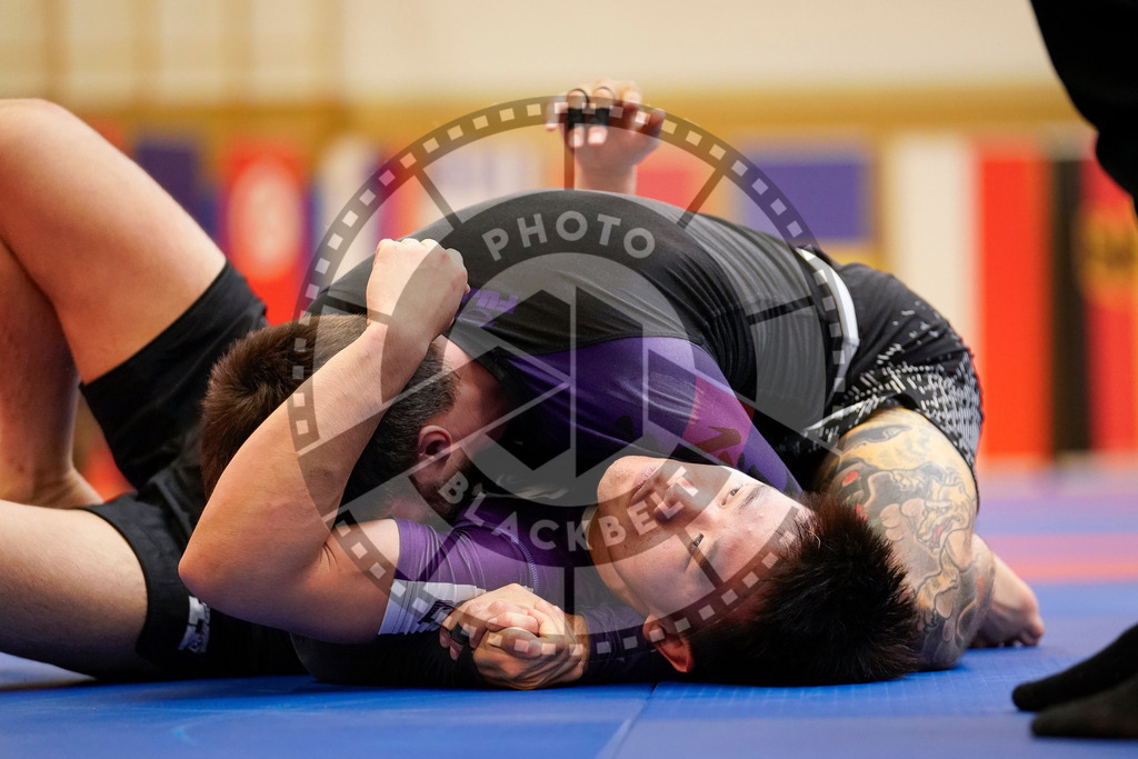 20240203PBB09335 | Fighters compete during the Brazilian Jiu-Jitsu Championship of the AJP Tour in Maintal by Frankfurt am Main, Germany, on February 2, 2024.