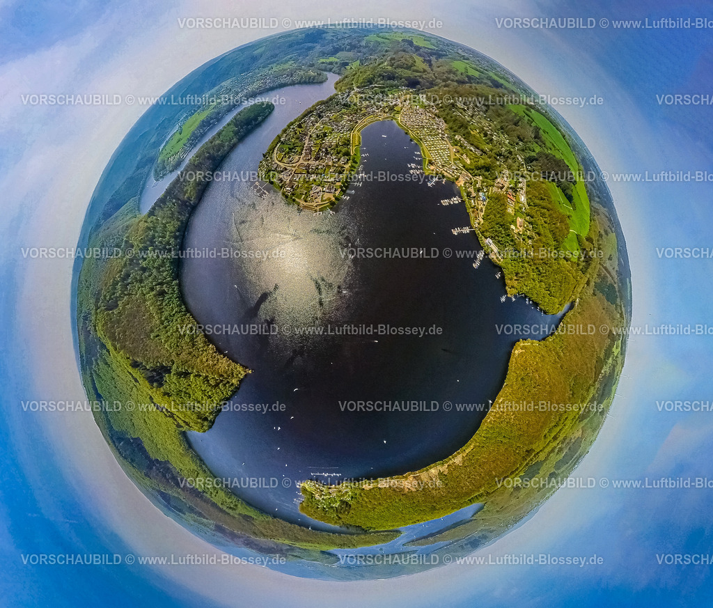 Simmerath240590137RurSee | Luftbild, Erdkugel, Fisheye Aufnahme, Fischaugen Aufnahme, 360 Grad Aufnahme, tiny world, little planet, fisheye Bild, Campingplatz Woffelsbach und Wohngebiet Ortsteil Woffelsbach, Fluss Rur und Rursee, Bootsanlegestellen, Nordeifel Nationalpark Eifel, Woffelsbach, Simmerath, Nordrhein-Westfalen, Deutschland