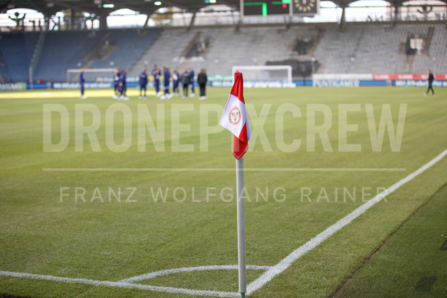 Grazer AK 1902 vs TSV Egger Glas Hartberg – Austrian Bundesliga Match 2025 | Austrian Bundesliga match between Grazer AK 1902 and TSV Egger Glas Hartberg. Dynamic football action, players in motion, emotions, stadium atmosphere and team spirit captured in professional detail. The image shows flag of Grazer AK 1902.