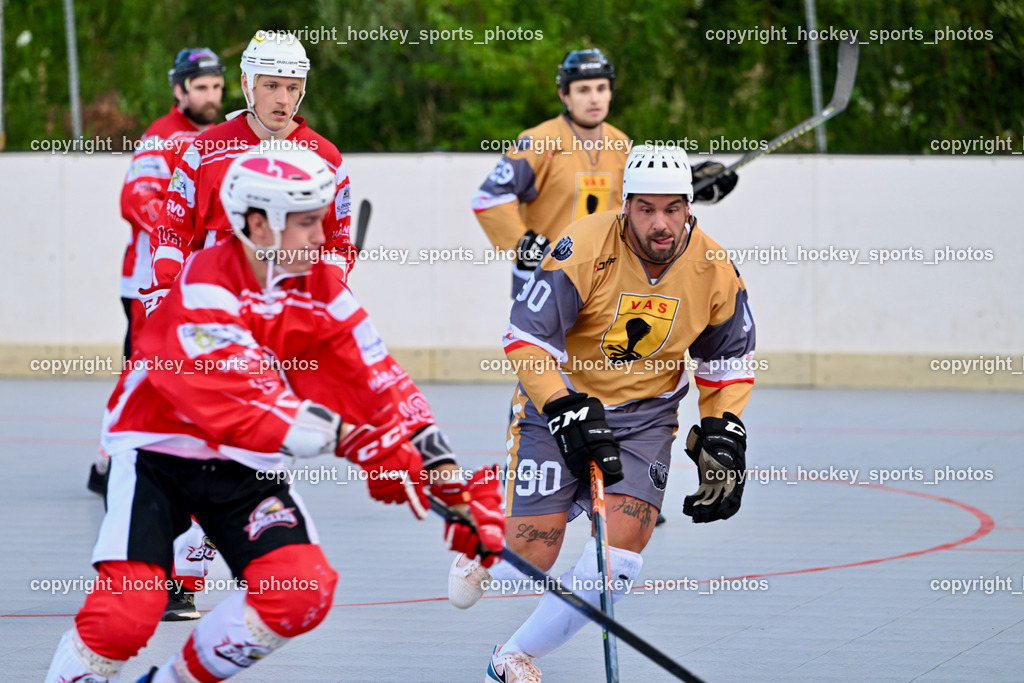 HSC Eagles Poggersdorf vs. VAS Ballhockey  | #18 Steinwender Oliver, #90 Edlinger Patrick, HSC Eagles Poggersdorf vs. VAS Ballhockey , HSC Eagles Poggersdorf vs. VAS Ballhockey  am 17.07.2024 in Poggersdorf (Sportzentrum Poggersdorf), Austria, (Photo by Bernd Stefan)