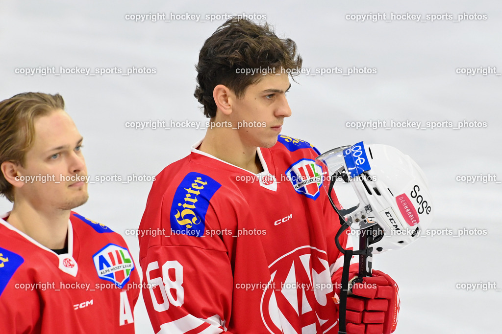 EC KAC Future Team vs. Die Adler Kitzbühl 7.10.2023 | #68 Gomboc Luka EC KAC Future Team vs. Die Adler Kitzbühl 7.10.2023, EC KAC Future Team vs. Die Adler Kitzbühl am 07.10.2023 in Klagenfurt (Messehalle Klagenfurt), Austria, (Photo by Bernd Stefan)