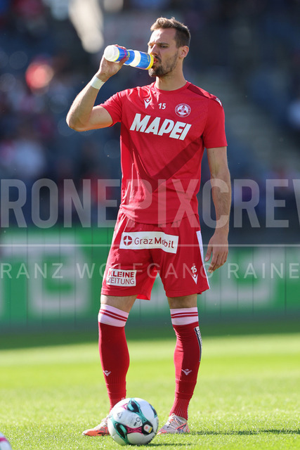 Grazer AK 1902 vs WSG Tirol – Austrian Bundesliga | Graz, Austria, 02.MAY.26 - SOCCER - ADMIRAL Bundesliga, Qualification Group, Grazer AK 1902 vs WSG Tirol. The image shows Lukas Graf (GAK) drinking water during warm up.