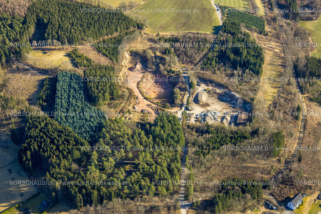 Kirchhundem250308864Wuerdinghausen | Luftbild, Steinbruch Behle Naturstein, Würdinghausen, Kirchhundem, Sauerland, Nordrhein-Westfalen, Deutschland