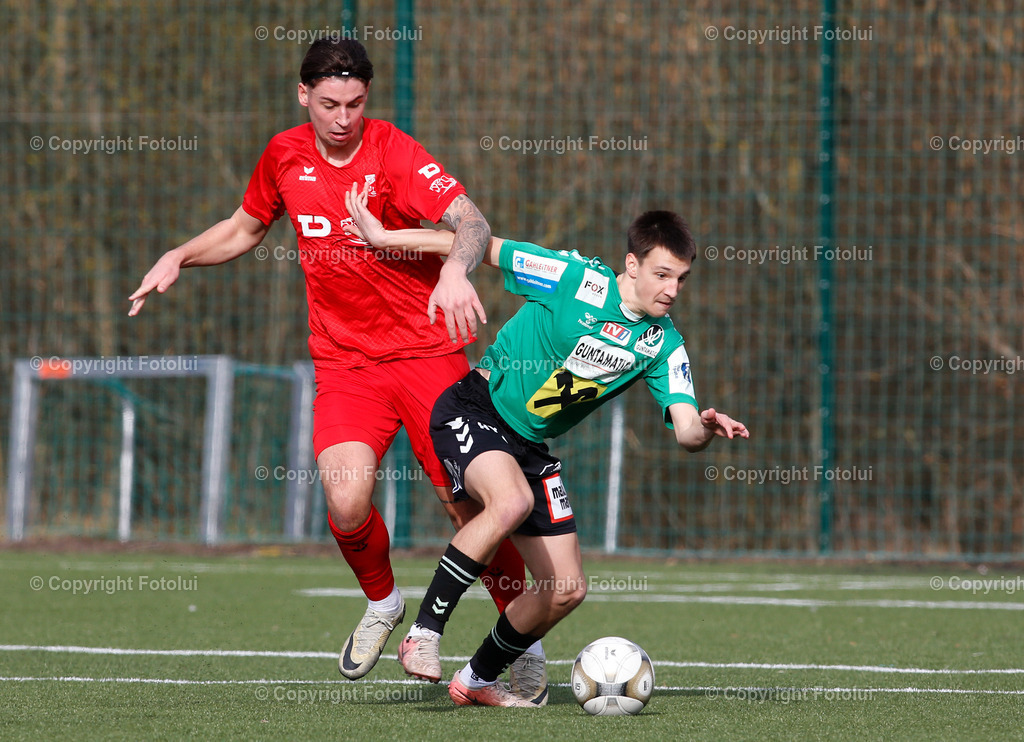 A_LUI_080325_29 | SPORT FUSSBALL REGIONALLIGA MITTE ASKOE OEDT -JUNGE WIKINGER RIED 08.03.IM BILD :NICOMWIESINGER  (OEDT) UND NERMIN MESIC (RIED) FOTO:FOTOLUI