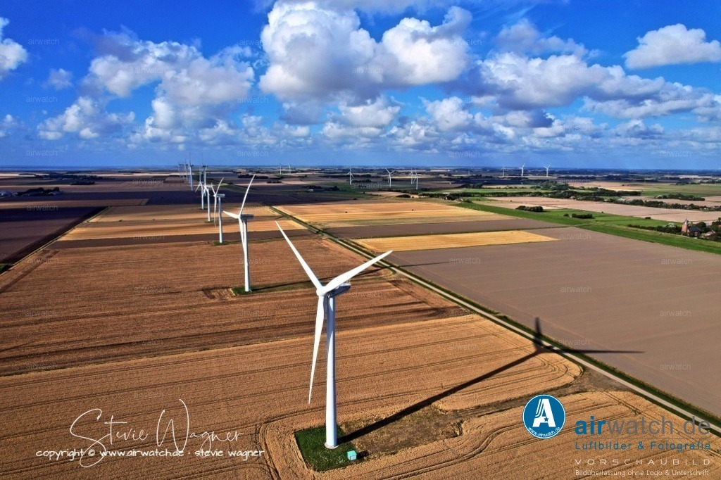 Windpark - Emmelsbüll-Horsbüll | Luftbild, Windenergieanlagen, Bürgerwindpark Emmelsbüll-Horsbüll, Windkraft, Windpark, Nordfriesland, 