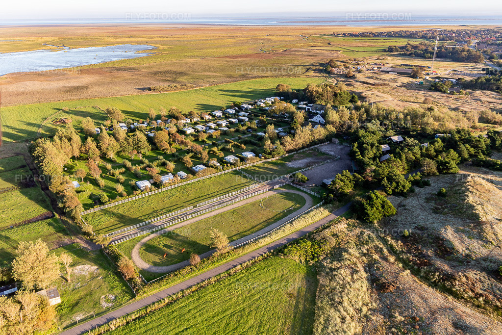 Aerial view: Ny Camping, Sønderho in Fanø in the state South Denmark, Denmark.Photo: IMG_118885.jpg taken on 09/21/2019 by Werner Riehm/FLY-FOTO.comResolution of the original: 4908 x 3272 px