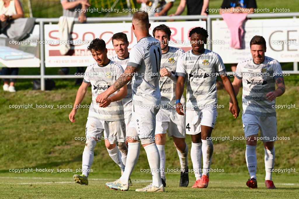 ASKÖ Köttmannsdorf vs. SV Feldkirchen 2.6.2023 | Jubel ASKÖ Köttmannsdorf Mannschaft, #21 Adrian Stroj, #7 Ziga Erzen, #16 Nace Erzen, #14 Confidence Eboigbe Osawe, #7 Ziga Erzen