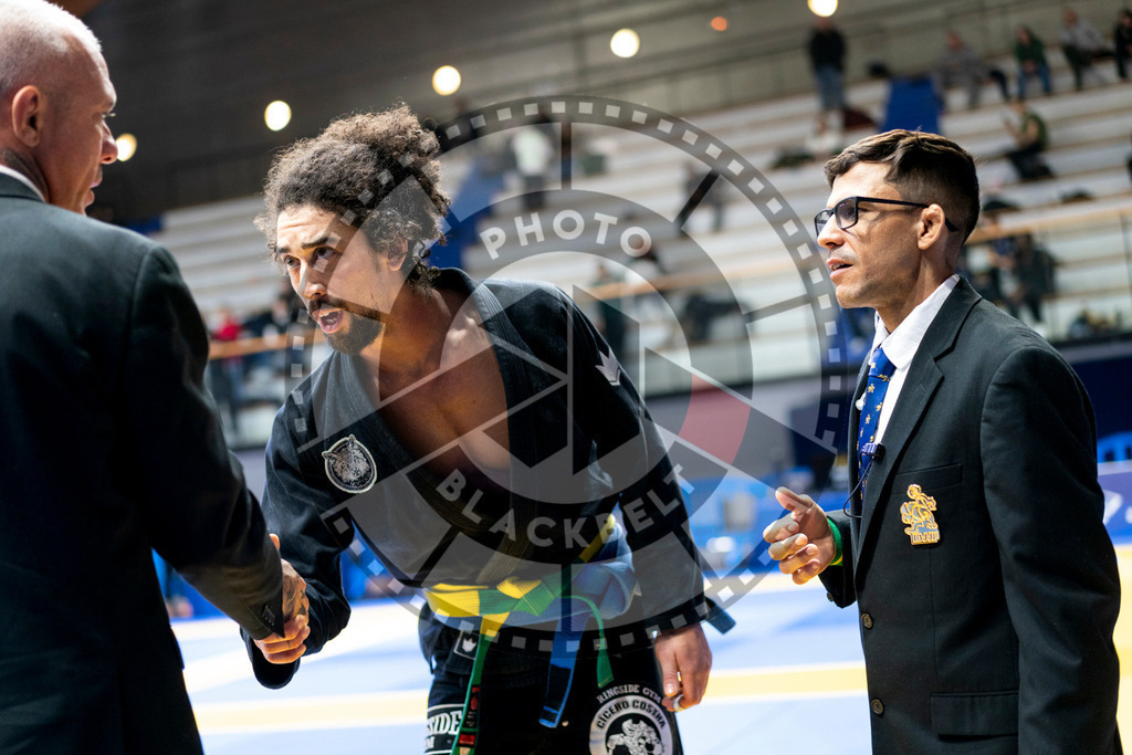 20240121PBB7663 | Fighters compete during the second day of the IBJJF European Championship in Paris, France, on January 21, 2024.