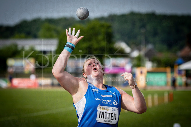 61. Internationales Pfingstsportfest; Rehlingen-Siersburg, 24.05.2026 | REHLINGEN , GERMANY - MAY 24: Shot putter Julia Ritter (GER/TV Wattenscheid 01) during the 61. Internationales Pfingstsportfest on 24.05.2026 at the  Bungertstadion in Rehlingen-Siersburg (Saarland / Deutschland).